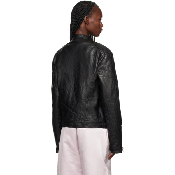 아크네스튜디오 아크네 스튜디오 Acne Studios Black Distressed Leather Jacket 231129F064010