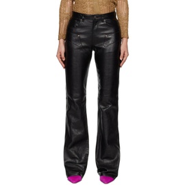 아크네 스튜디오 Acne Studios Black Paneled Leather Trousers 231129F084004