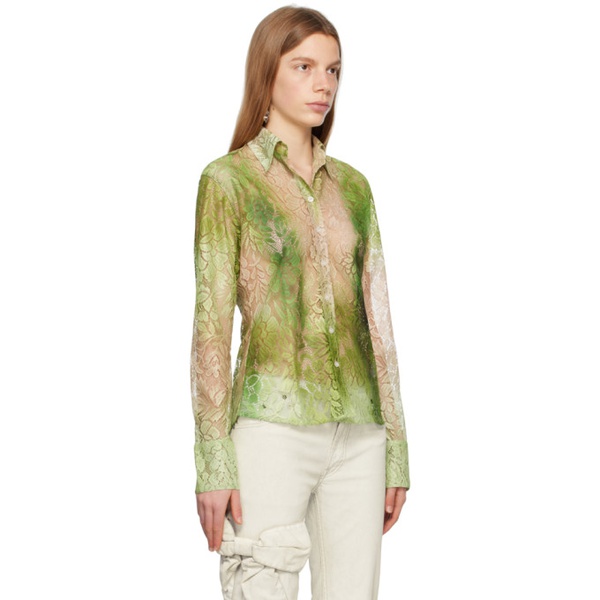 아크네스튜디오 아크네 스튜디오 Acne Studios Green Floral Shirt 231129F109017