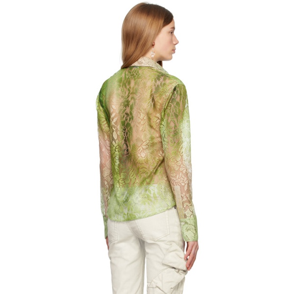 아크네스튜디오 아크네 스튜디오 Acne Studios Green Floral Shirt 231129F109017