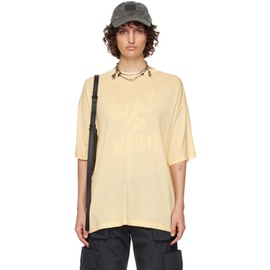 아크네 스튜디오 Acne Studios Yellow Embroidered T-Shirt 231129F110034