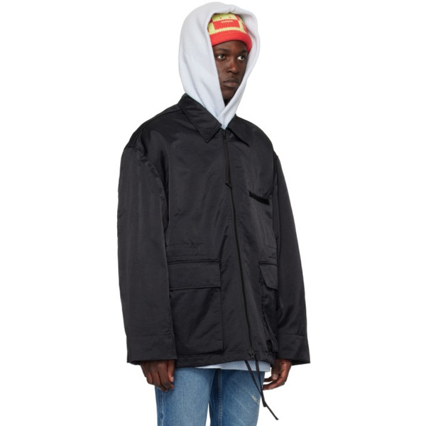 아크네스튜디오 아크네 스튜디오 Acne Studios Black Spread Collar Jacket 231129M180014