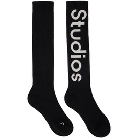 아크네 스튜디오 Acne Studios Black Knee-High Socks 231129M220006
