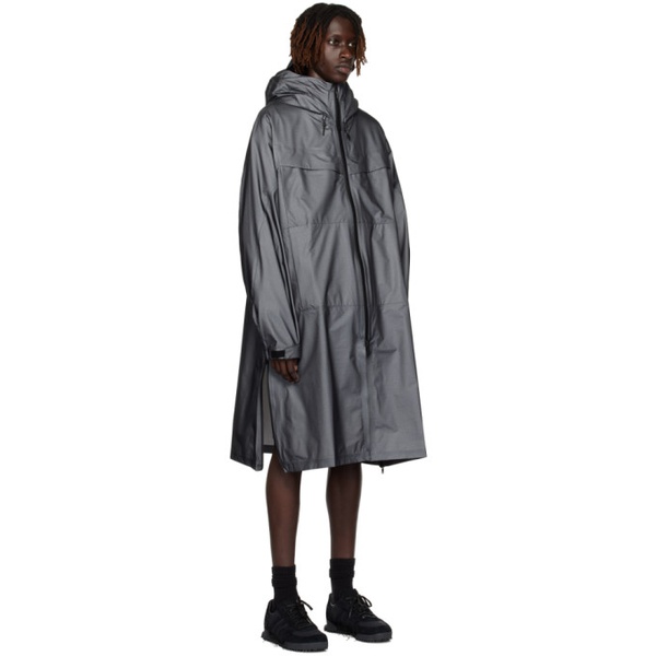  Y-3 Black Two-Way Zip Rain Coat 231138M180006