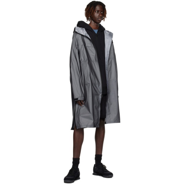  Y-3 Black Two-Way Zip Rain Coat 231138M180006