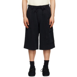 Y-3 Black Crinkled Shorts 231138M193015
