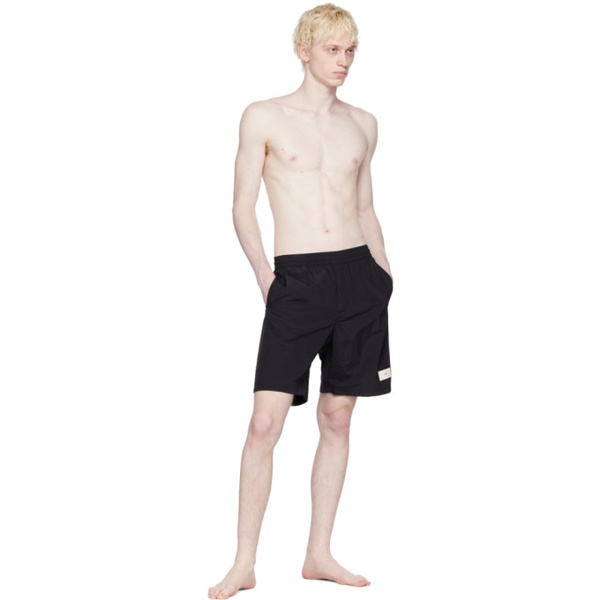  Y-3 Black Bonded Swim Shorts 231138M208000