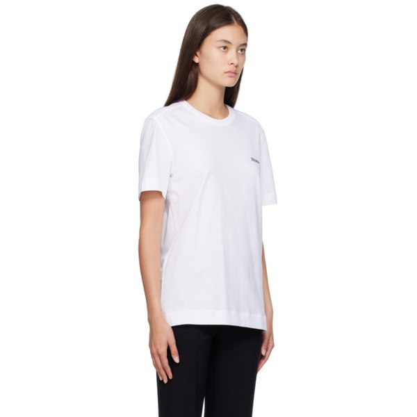  ZEGNA White Embroidered T-Shirt 231142F110001