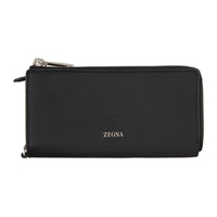 ZEGNA Black Zip Continental Wallet 231142M171003