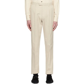 ZEGNA 오프화이트 Off-White Pleated Trousers 231142M191005