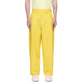 ZEGNA Yellow Paneled Trousers 231142M191036