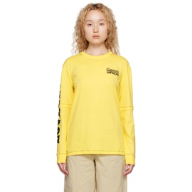 가니 GANNI Yellow Layered Long Sleeve T-Shirt 231144F110045