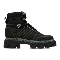 가니 GANNI Black Cleated Hiking Boots 231144F113000
