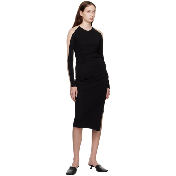  핼무트랭 Helmut Lang Black Sheer Sleeve Midi Dress 231154F054007