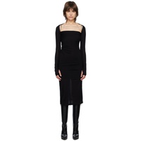 핼무트랭 Helmut Lang Black Scala Midi Dress 231154F054012
