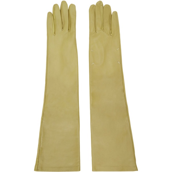 메종마르지엘라 메종마르지엘라 Maison Margiela Khaki Four Stitches Gloves 231168F012003