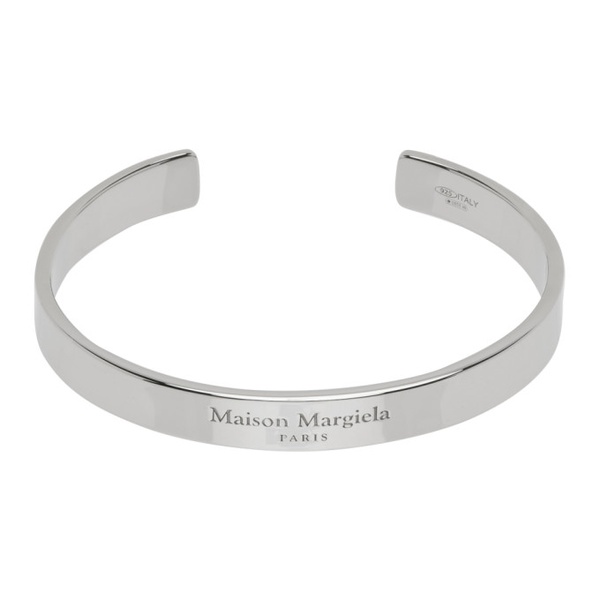 메종마르지엘라 메종마르지엘라 Maison Margiela Silver Logo Cuff Bracelet 231168F020012