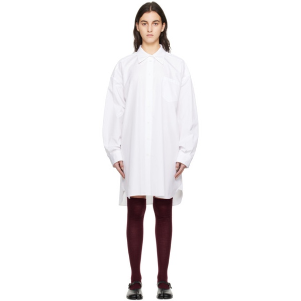 메종마르지엘라 메종마르지엘라 Maison Margiela White Button-Down Minidress 231168F109024