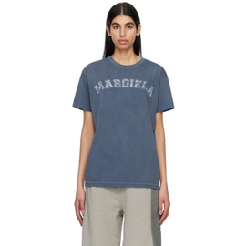 메종마르지엘라 Maison Margiela Blue Printed T-Shirt 231168F110013
