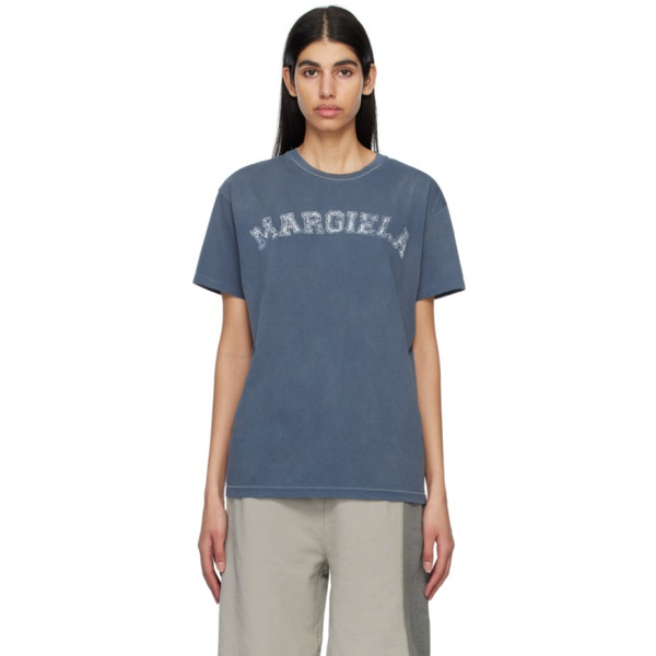 메종마르지엘라 메종마르지엘라 Maison Margiela Blue Printed T-Shirt 231168F110013