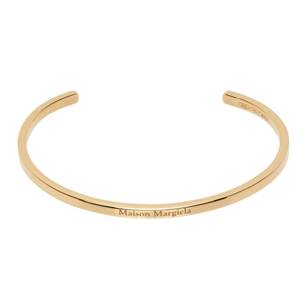 메종마르지엘라 메종마르지엘라 Maison Margiela Gold Logo Cuff Bracelet 231168M142000