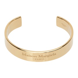 메종마르지엘라 Maison Margiela Gold Engraved Cuff Bracelet 231168M142011