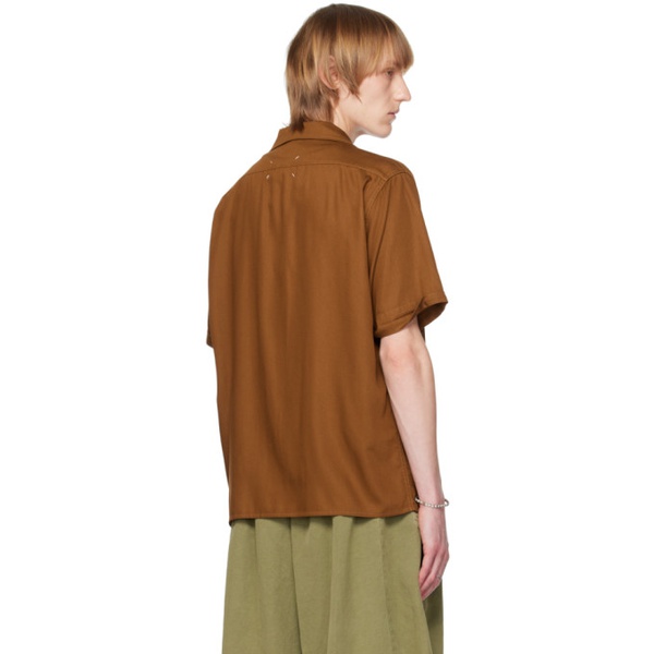 메종마르지엘라 메종마르지엘라 Maison Margiela Brown Patch Shirt 231168M192004