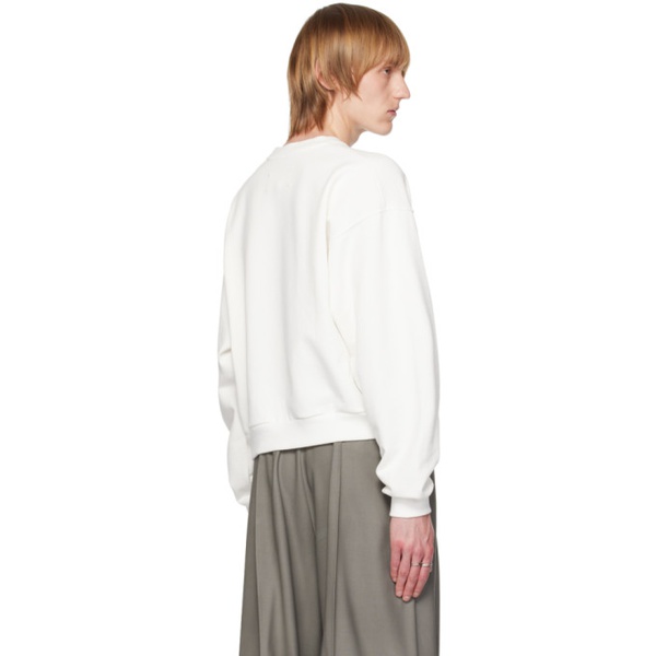 메종마르지엘라 메종마르지엘라 Maison Margiela White Embroidered Sweatshirt 231168M201030