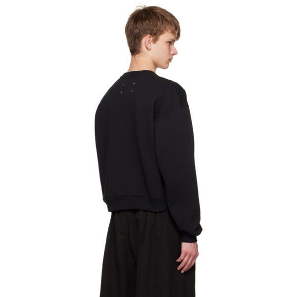 메종마르지엘라 메종마르지엘라 Maison Margiela Black Embroidered Sweatshirt 231168M201031