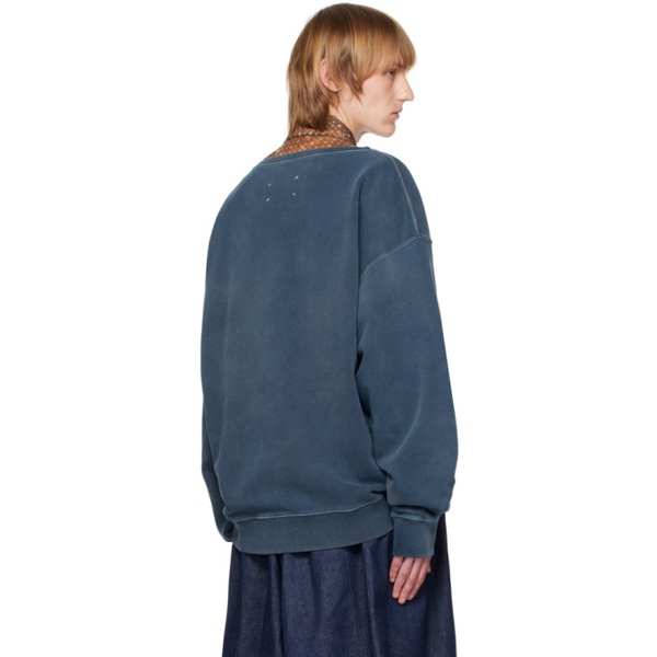 메종마르지엘라 메종마르지엘라 Maison Margiela Blue Stitching Sweatshirt 231168M204009