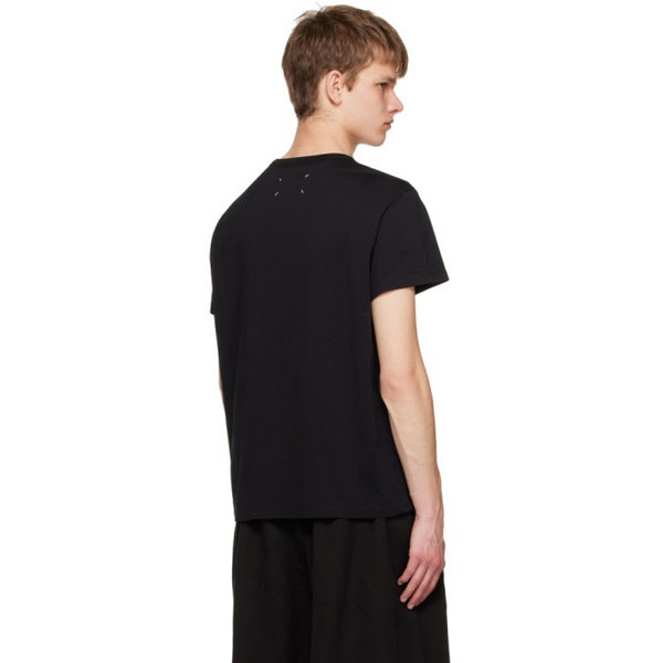 메종마르지엘라 메종마르지엘라 Maison Margiela Black Embroidered T-Shirt 231168M213017