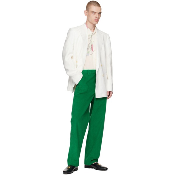  보디 Bode Green Standard Trousers 231169M191016