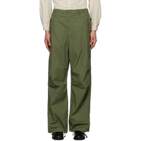 엔지니어드가먼츠 Engineered Garments Green Pleated Trousers 231175M191015