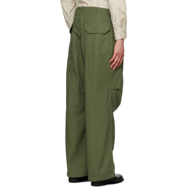  엔지니어드가먼츠 Engineered Garments Green Pleated Trousers 231175M191015