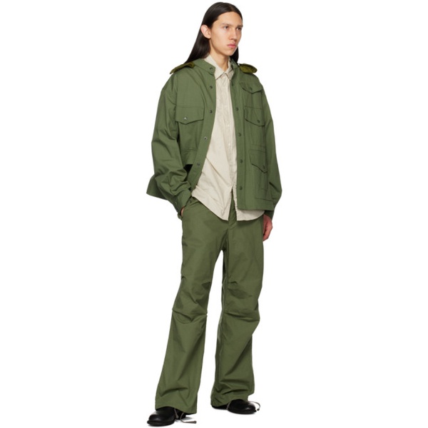  엔지니어드가먼츠 Engineered Garments Green Pleated Trousers 231175M191015
