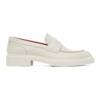 Santoni 오프화이트 Off-White Leather Loafers 231178F121006