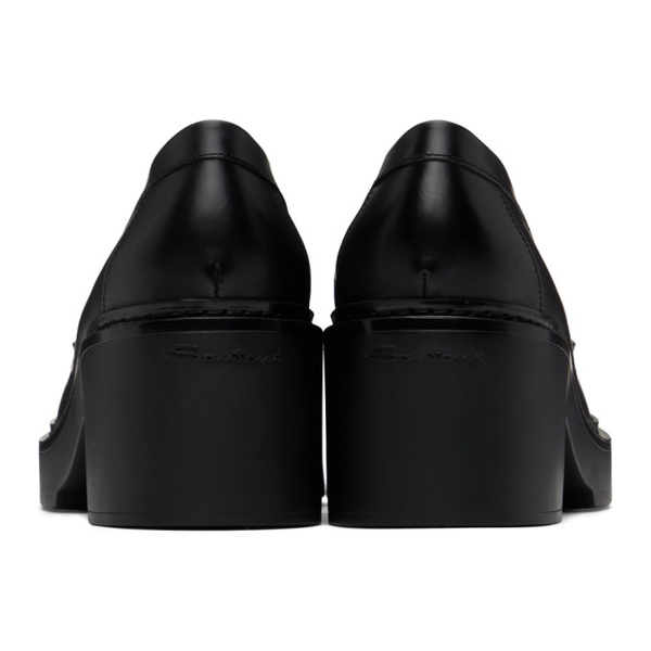  Santoni Black Loafer Heels 231178F122002