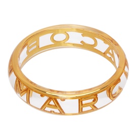 마크 제이콥스 Marc Jacobs Gold & Transparent The Monogram Cuff Bracelet 231190F020003