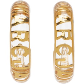 마크 제이콥스 Marc Jacobs Transparent & Gold The Monogram Hoops Earrings 231190F022000