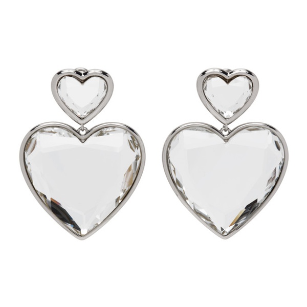 마크제이콥스 마크 제이콥스 Marc Jacobs Silver Crystal Double Heart Earrings 231190F022006