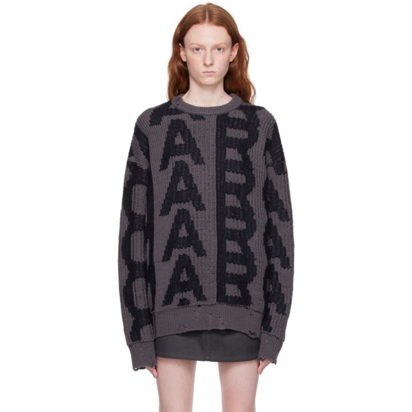 마크제이콥스 마크 제이콥스 Marc Jacobs Gray The Monogram Distressed Sweater 231190F096000