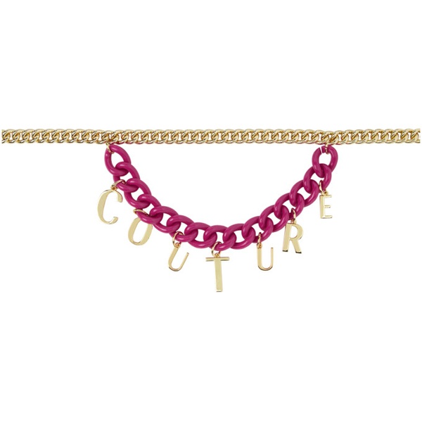 베르사체 베르사체 진 꾸뛰르 베르사체 Versace Jeans Couture Pink & Gold Charms Chain Belt 231202F001013