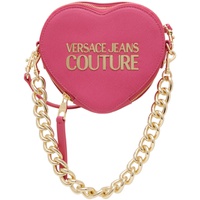 베르사체 진 꾸뛰르 베르사체 Versace Jeans Couture Pink Heart Lock Crossbody Bag 231202F048031