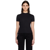 베르사체 진 꾸뛰르 베르사체 Versace Jeans Couture Black Lace-Up T-Shirt 231202F110024