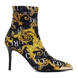 베르사체 진 꾸뛰르 베르사체 Versace Jeans Couture Black & Yellow Scarlett Boots 231202F113000