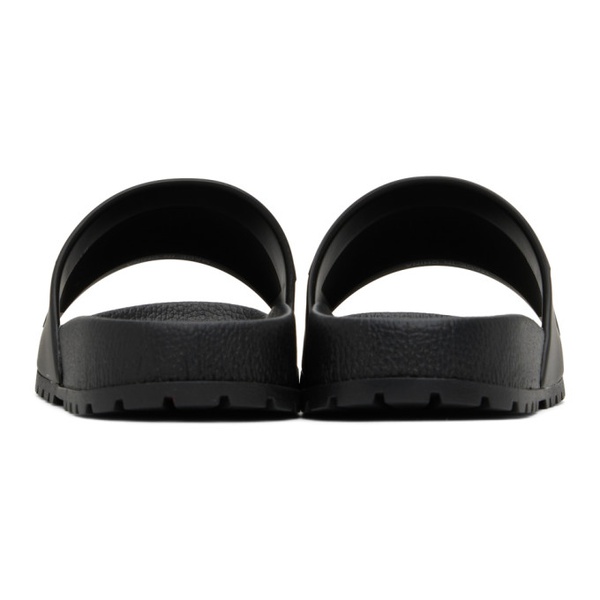 베르사체 베르사체 진 꾸뛰르 베르사체 Versace Jeans Couture Black Embossed Pool Slides 231202F124022
