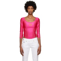 베르사체 진 꾸뛰르 베르사체 Versace Jeans Couture Pink Patch Bodysuit 231202F358001