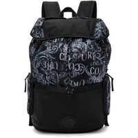 베르사체 진 꾸뛰르 베르사체 Versace Jeans Couture Black V-Emblem Backpack 231202M166012