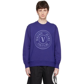 베르사체 진 꾸뛰르 베르사체 Versace Jeans Couture Blue V-Emblem Sweatshirt 231202M204017