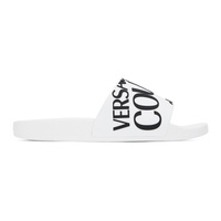베르사체 진 꾸뛰르 베르사체 Versace Jeans Couture White Embossed Pool Slides 231202M234014